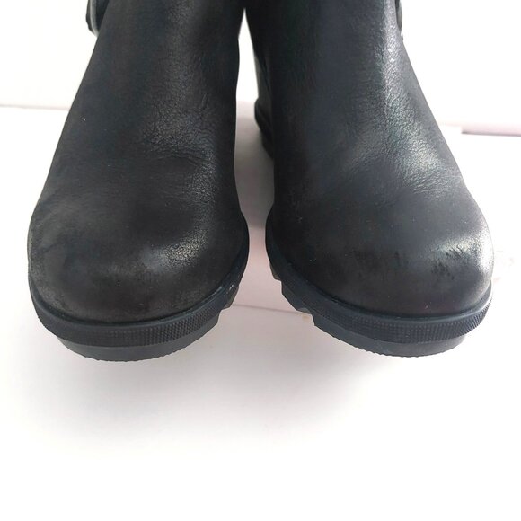 Sorel Black Waterproof Leather Boots 8.5 Joan of Arctic Wedge II Edgy Streetwear - Picture 7 of 15
